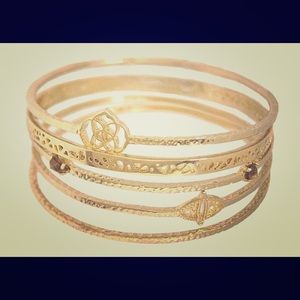 Kendra Scott Jordana gold 5 bangle bracelet set